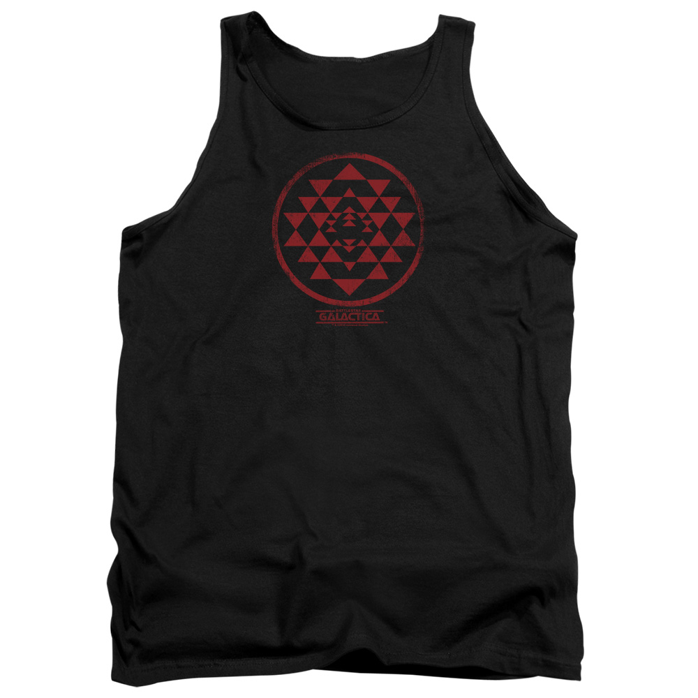 BSG & Red Squadron Patch Adult Cotton Tank Top, Black - Small