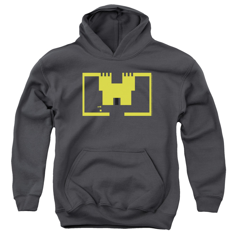 Atari & Adventure Screen Art Youth Cotton Pull-Over Hoodie, Charcoal - Small