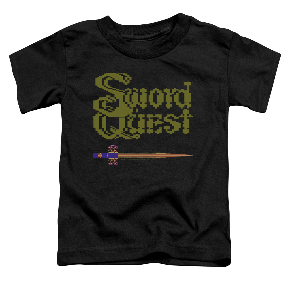 ATRI207-TT-2 Atari & 8 Bit Sword Short Sleeve Cotton Toddler T-Shirt, Black - Medium - 3 Toddler