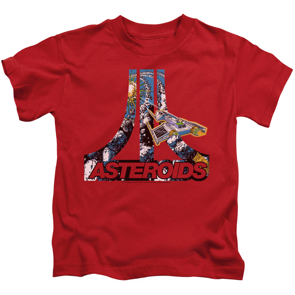 ATRI211-KT-1 Atari & Asteroids Atari Short Sleeve Cotton Juvenile 18-1 T-Shirt, Red - Small - 4