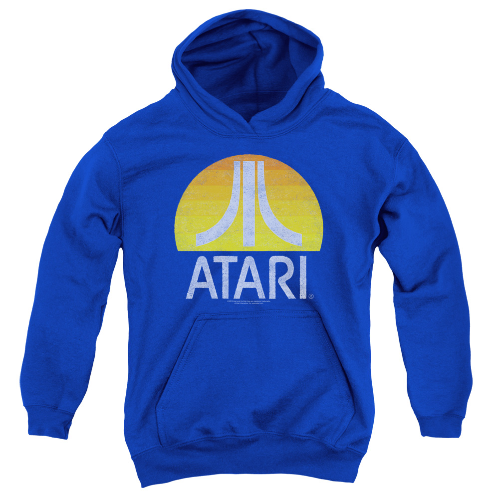 ATRI107-YFTH-4 Atari & Sunrise Eroded Youth Cotton Pull-Over Hoodie, Royal Blue - Extra Large