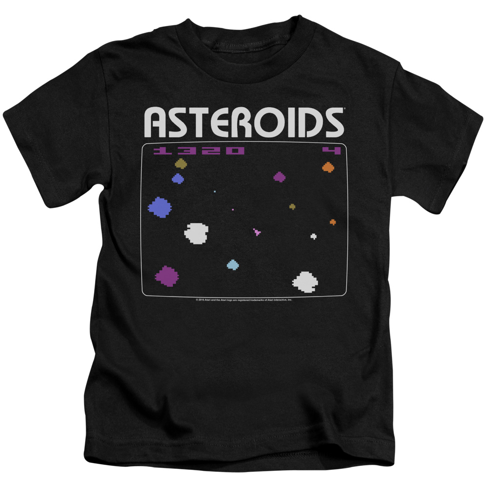 ATRI112-KT-1 Atari & Asteroids Screen Short Sleeve Cotton Juvenile 18-1 T-Shirt, Black - Small - 4