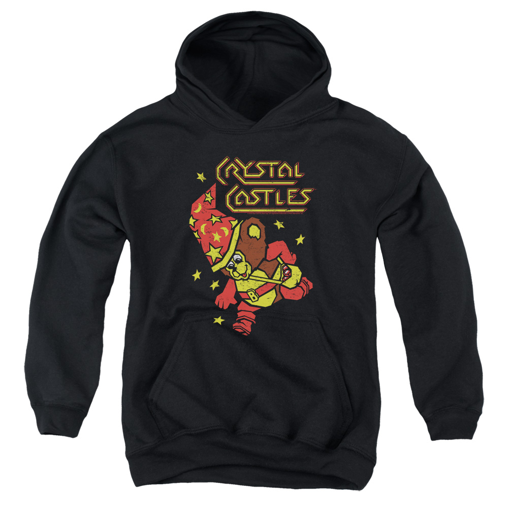ATRI127-YFTH-3 Atari & Crystal Bear Youth Cotton Pull-Over Hoodie, Black - Large