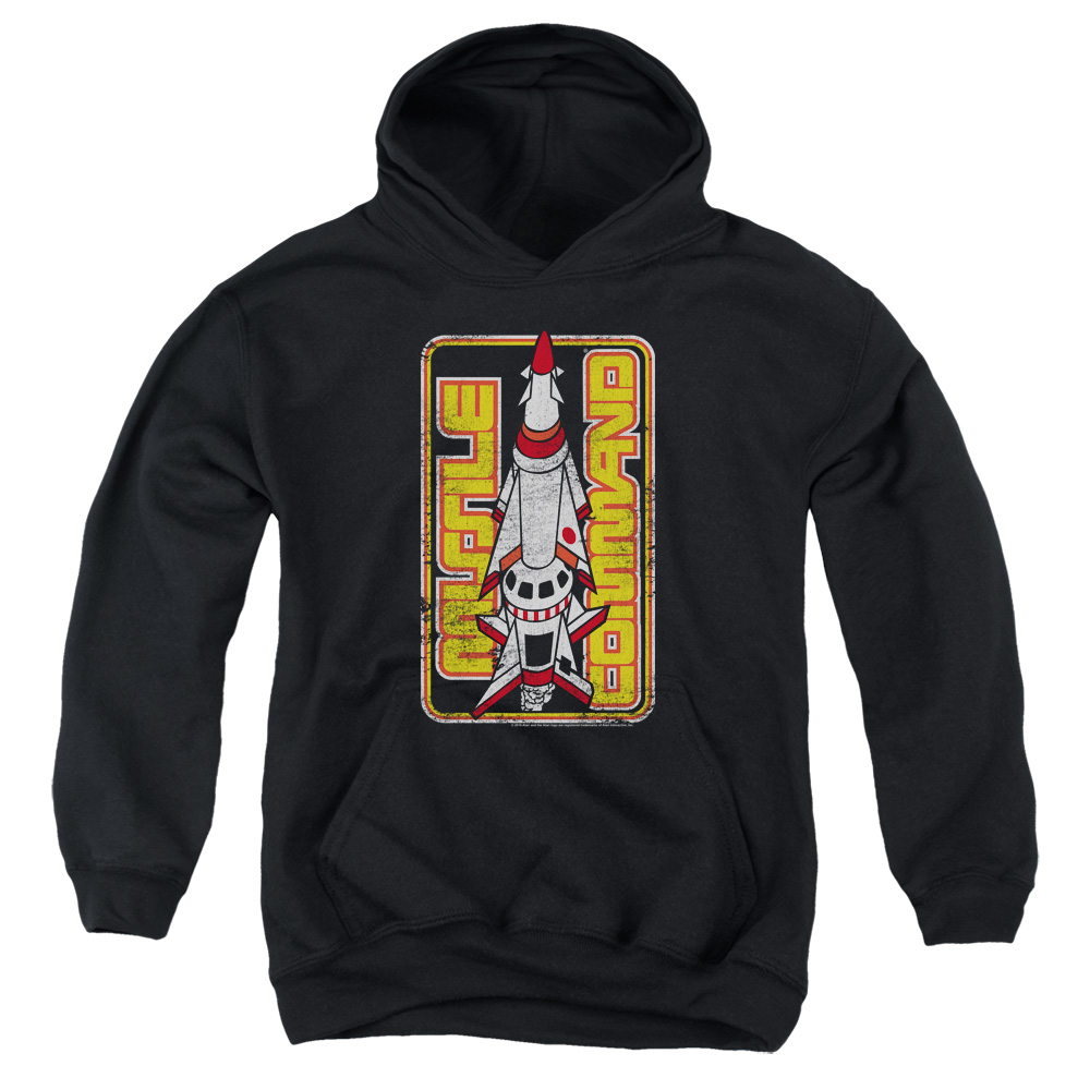 ATRI137-YFTH-2 Atari & Missile Youth Cotton Pull-Over Hoodie, Black - Medium