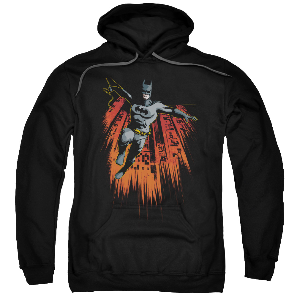 Batman & Majestic Adult Pull-Over Hoodie, Black - 5X