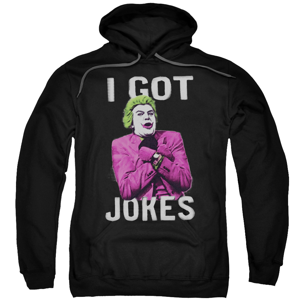 BMT142D-AFTH-2 Batman Classic TV & Got Jokes Adult Pull-Over Hoodie, Black - Medium
