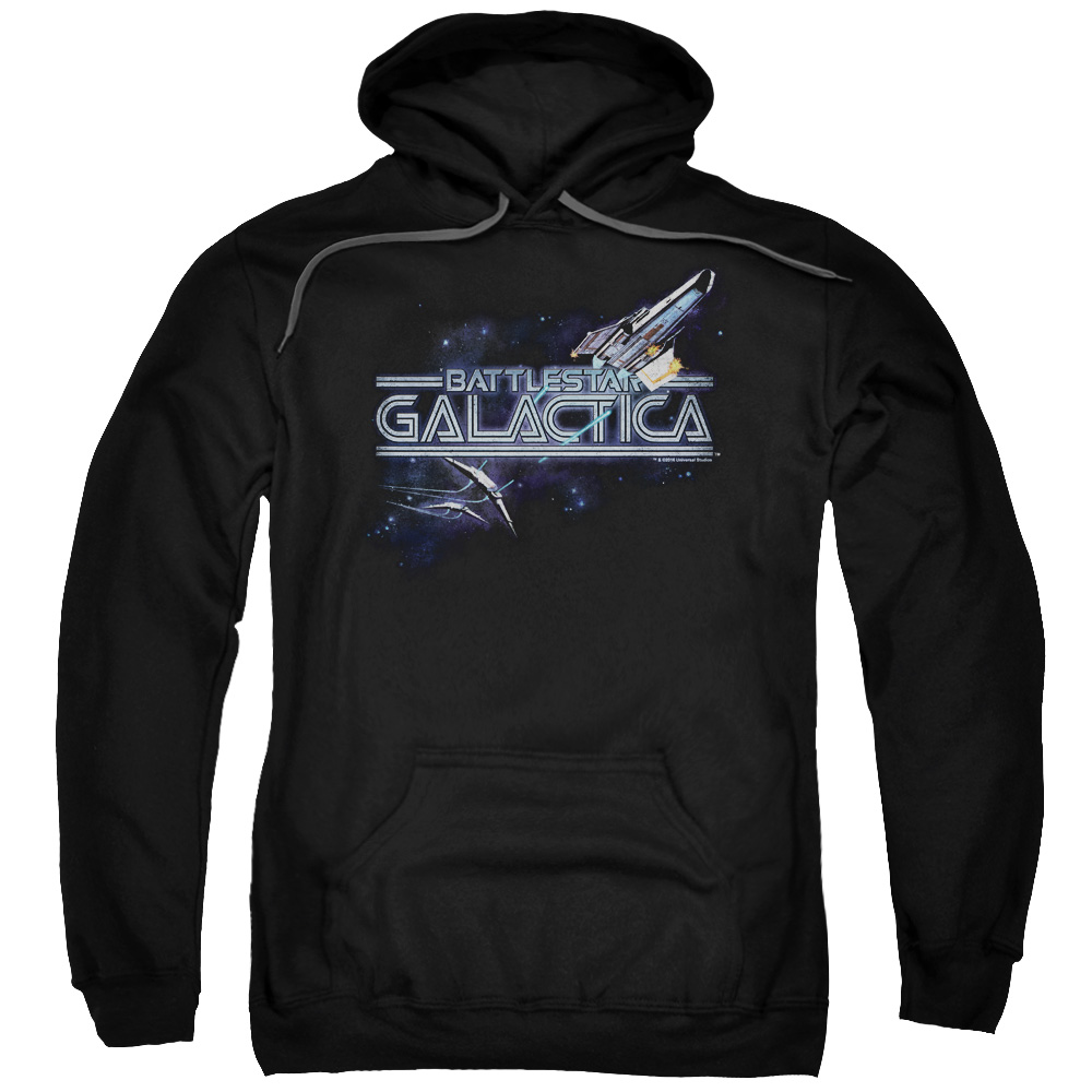 BSG210-AFTH-7 BSG & Cylon Persuit Adult Pull-Over Hoodie, Black - 4X -  Trevco