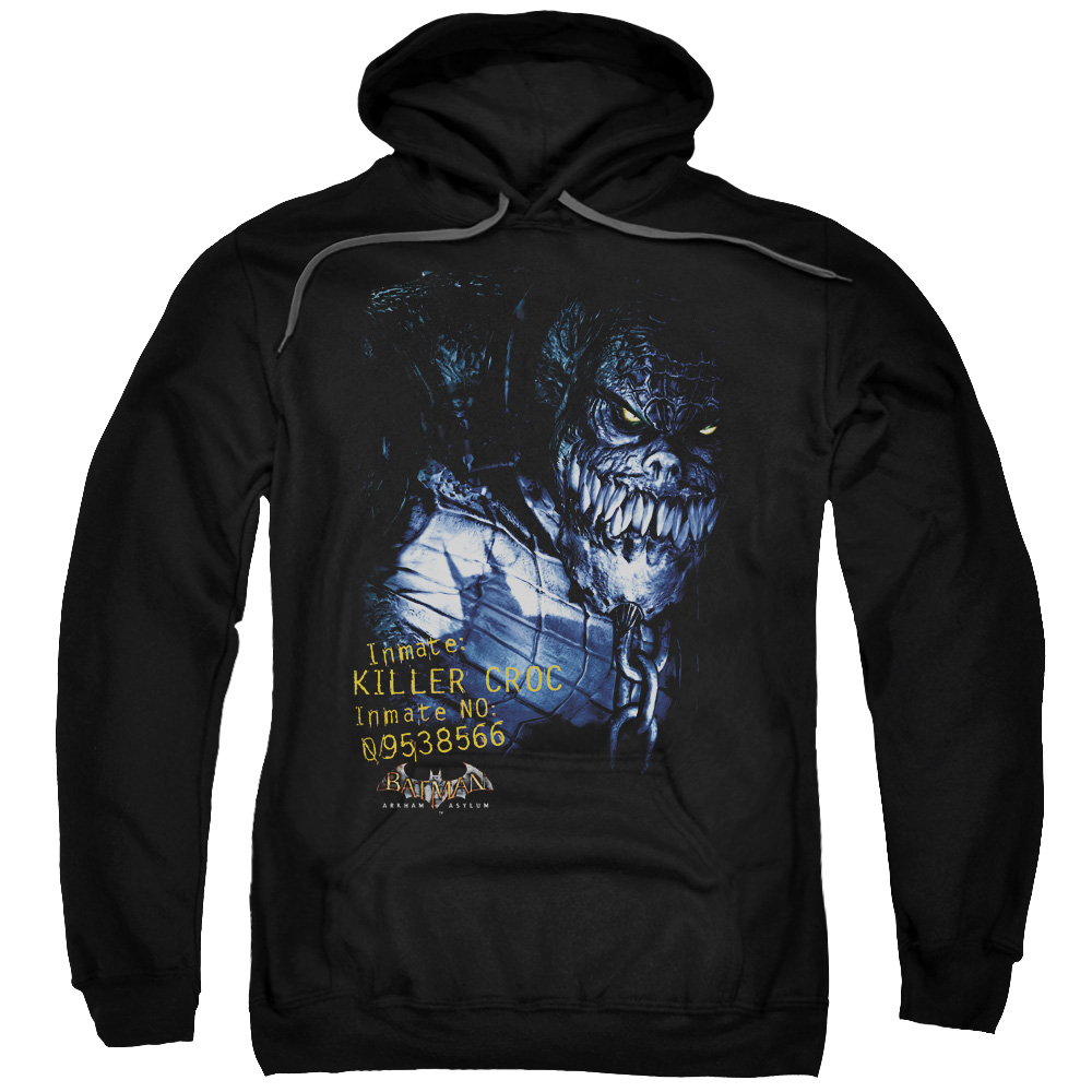 Batman AA & Arkham Killer Croc Adult Pull-Over Hoodie, Black - 4X