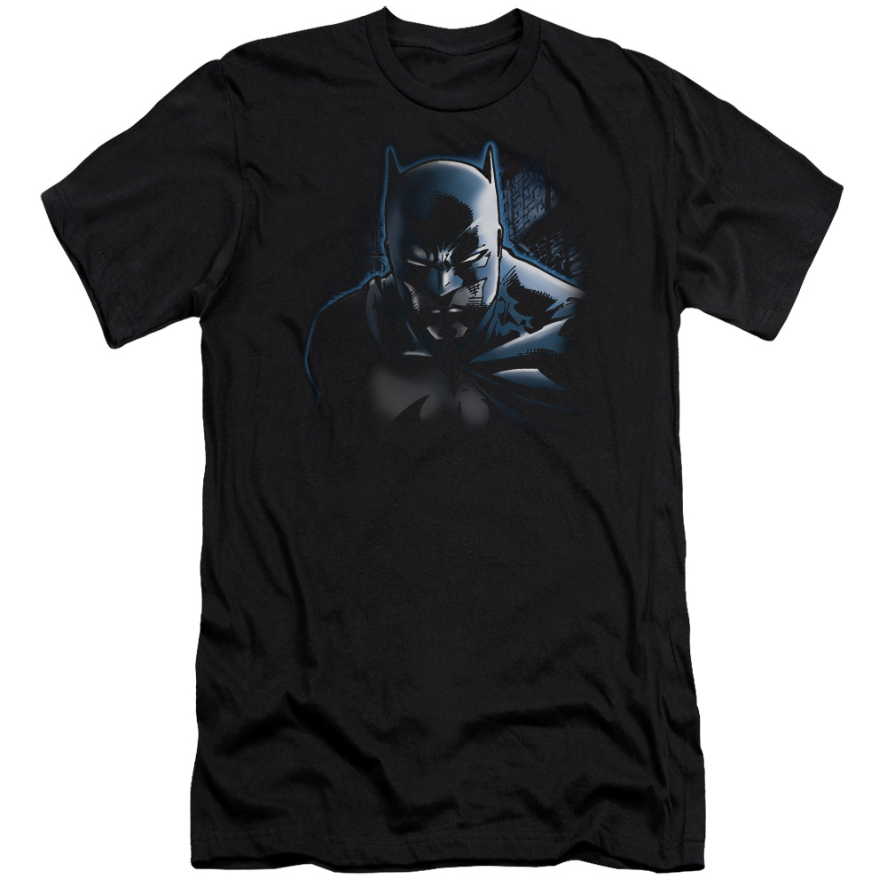 BM1888-PSF-1 Batman & Dont Mess with the Bat Adult Cotton Premium Canvas Brand Slim Fit 30-1 T-Shirt, Black - Small