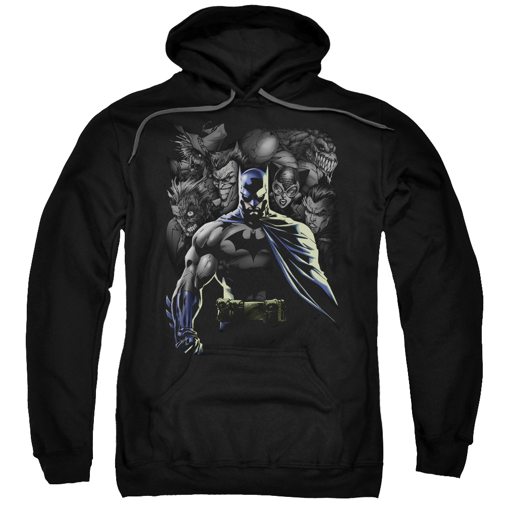 Batman & Villains Unleashed Adult Pull-Over Hoodie, Black - 5X