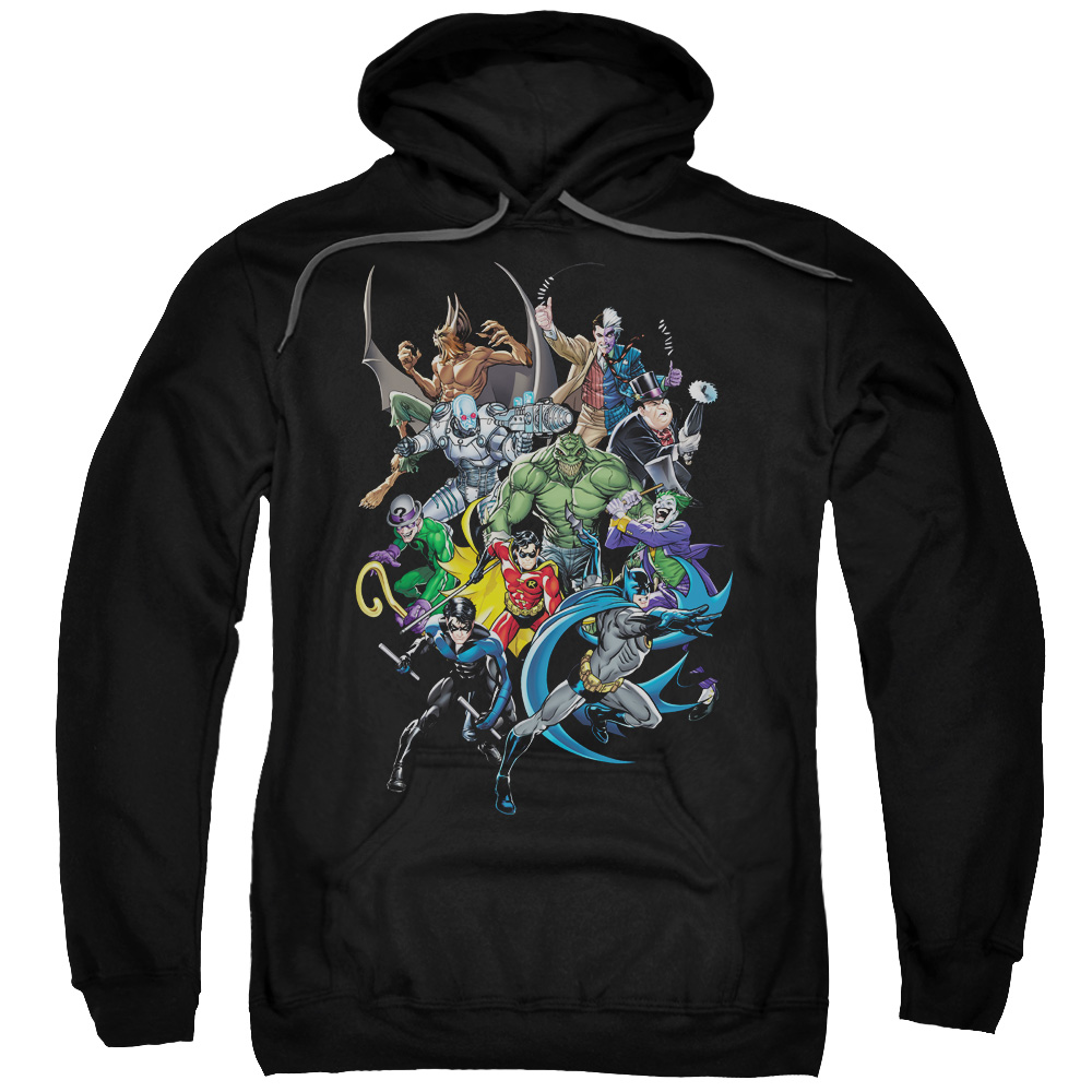 Batman & Saints & Psychos Adult Pull-Over Hoodie, Black - 5X