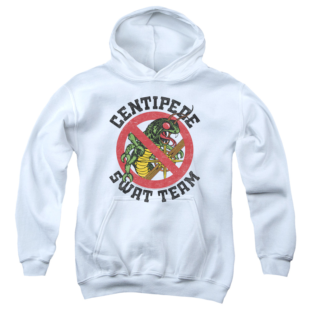 ATRI121-YFTH-4 Atari & Swat Team Youth Cotton Pull-Over Hoodie, White - Extra Large