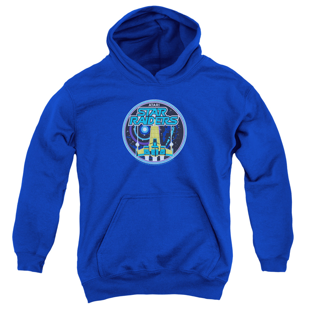ATRI151-YFTH-4 Atari & Badge Youth Cotton Pull-Over Hoodie, Royal Blue - Extra Large