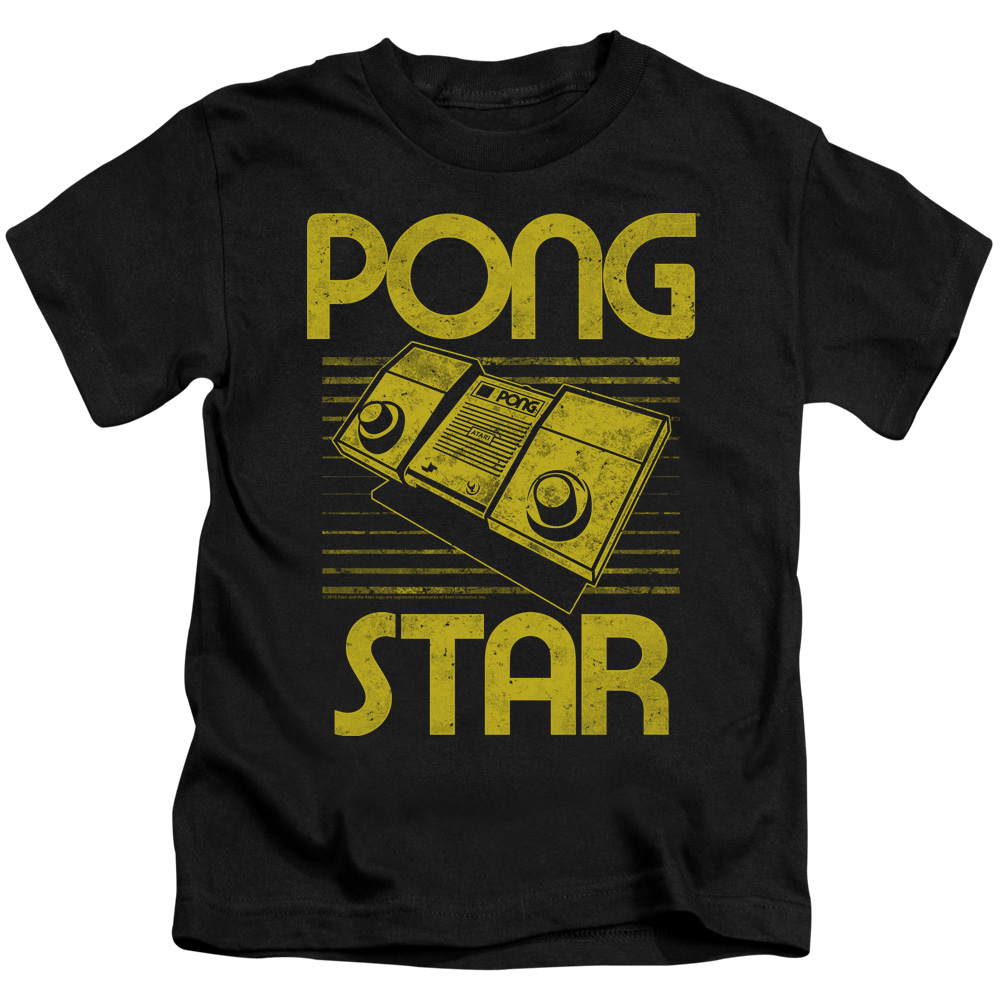 ATRI145-KT-2 Atari & Star Short Sleeve Cotton Juvenile 18-1 T-Shirt, Black - Medium - 5-6