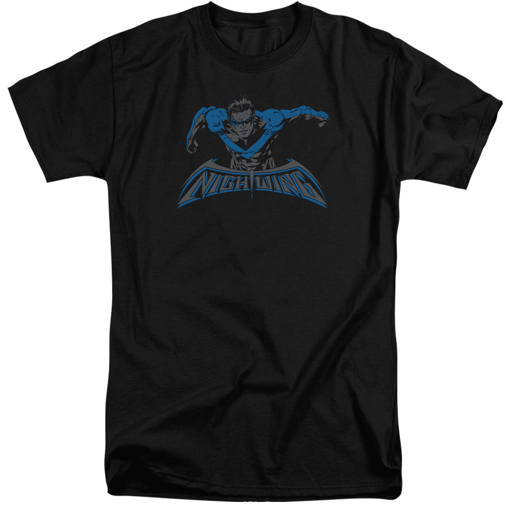 Batman & Wing of the Night Short Sleeve Cotton Adult Tall Fit T-Shirt, Black - 2X