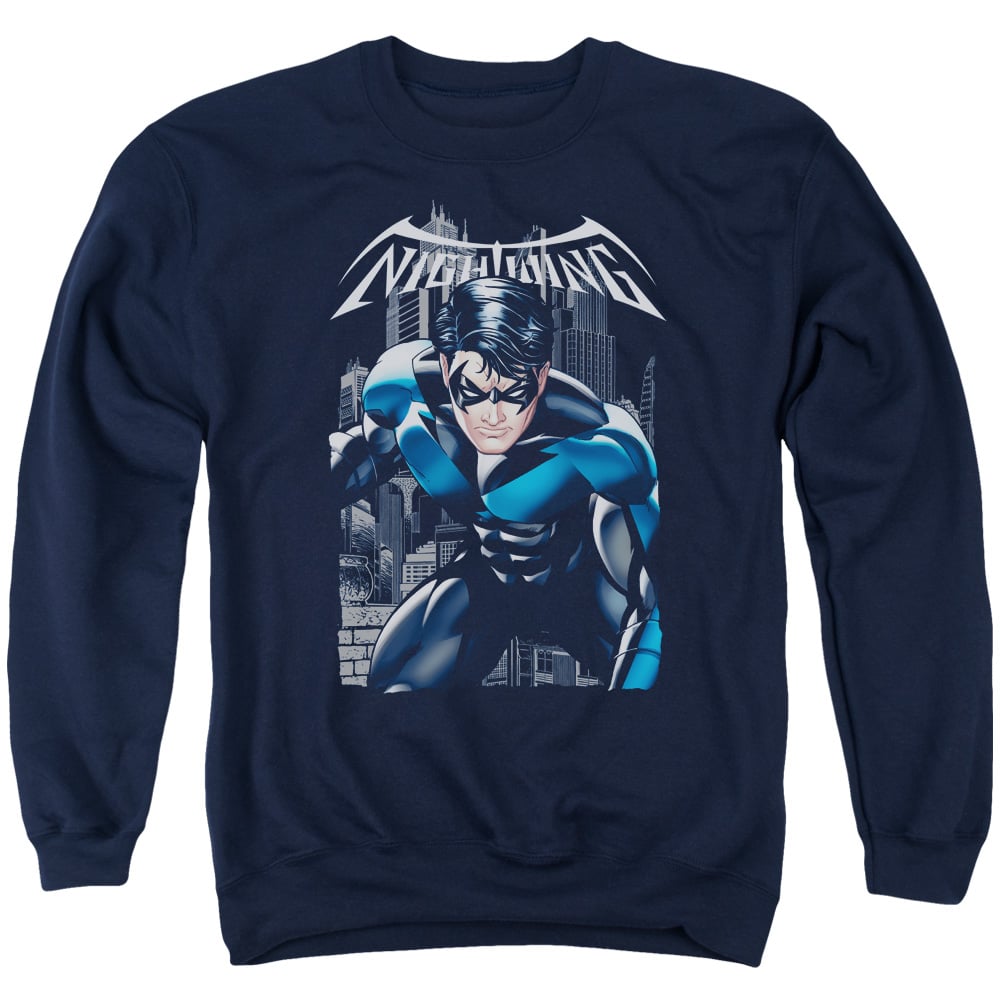 Batman & A Legacy Long Sleeve Adult Crewneck Sweatshirt, Navy - 2X