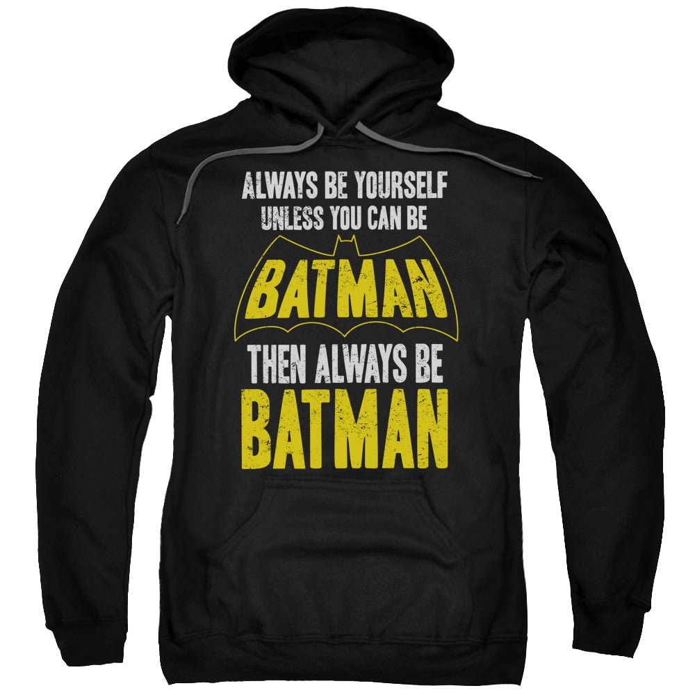 BM2549-AFTH-8 Batman & Be Batman Adult Pull-Over Hoodie, Black - 5X