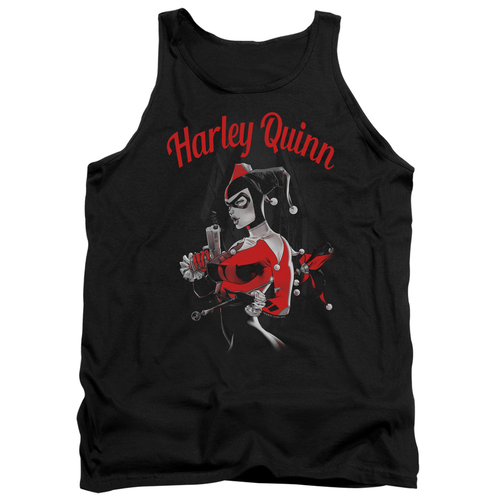 BM2755-TK-2 Batman & Spring Gun Adult Cotton Tank Top, Black - Medium