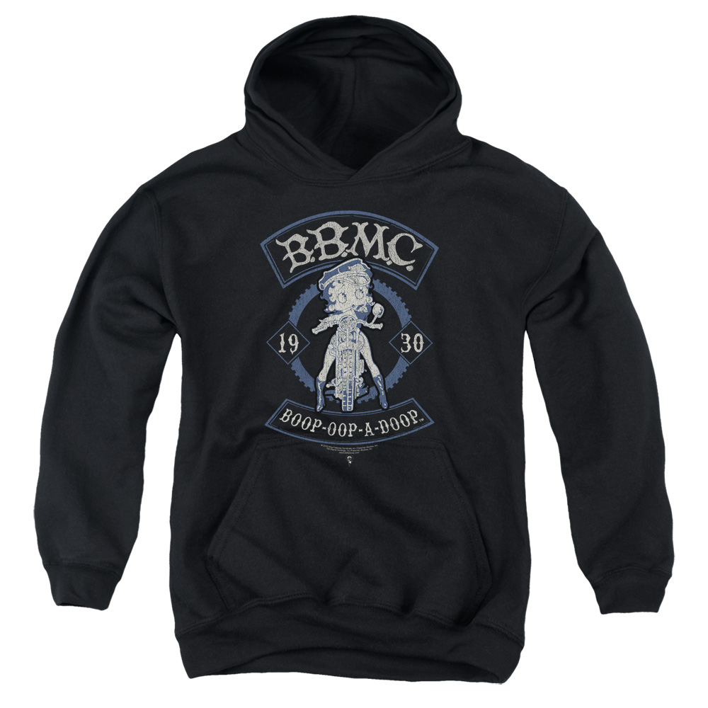 Betty Boop & BBMC Youth Cotton Pull-Over Hoodie, Black - Large