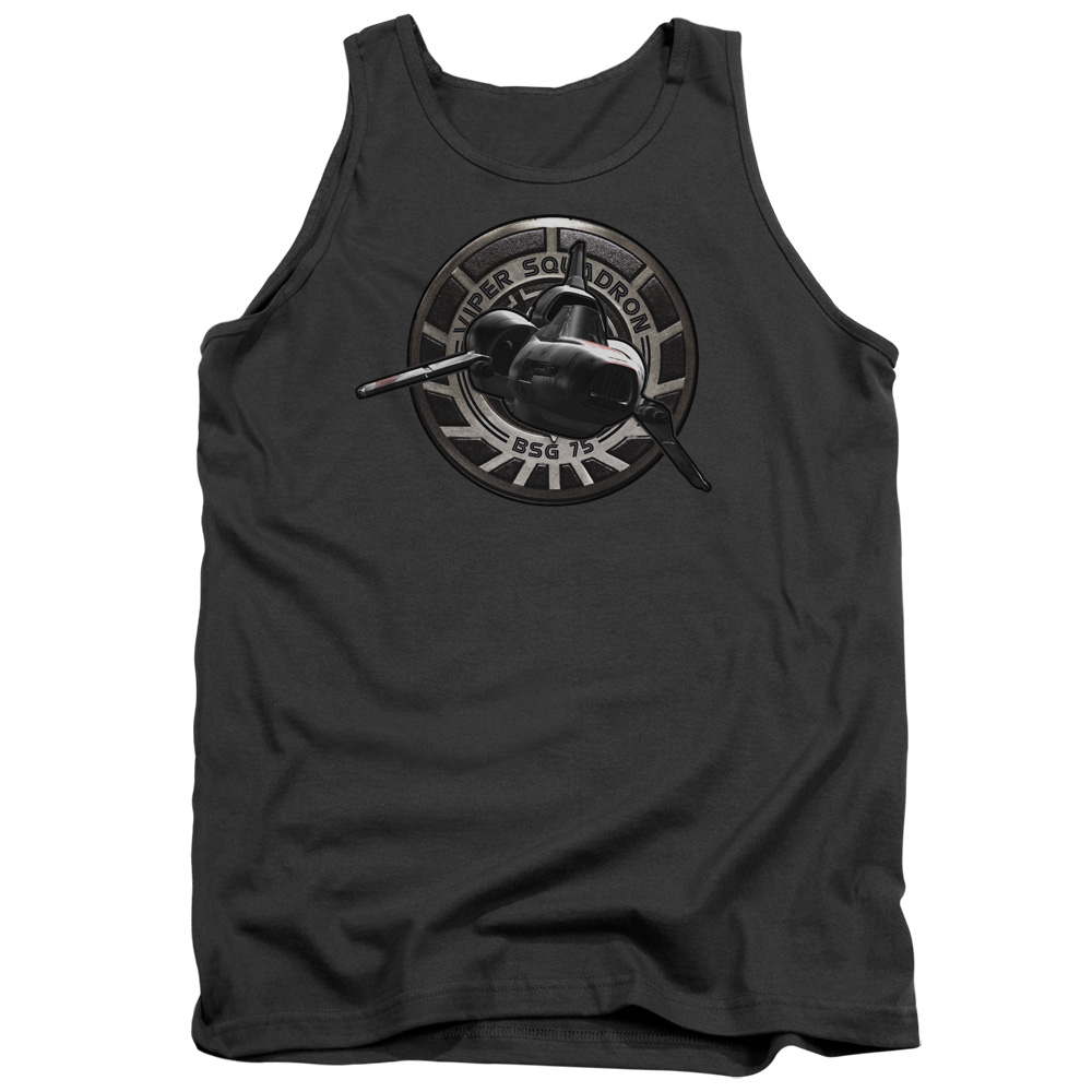 BSG & Viper Squadron Adult Cotton Tank Top, Charcoal - Medium