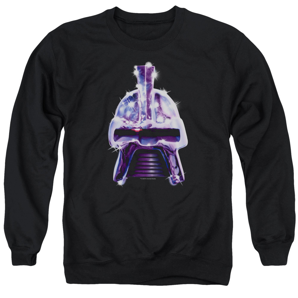 BSG & Retro Cylon Head Long Sleeve Adult Crewneck Sweatshirt, Black - Medium