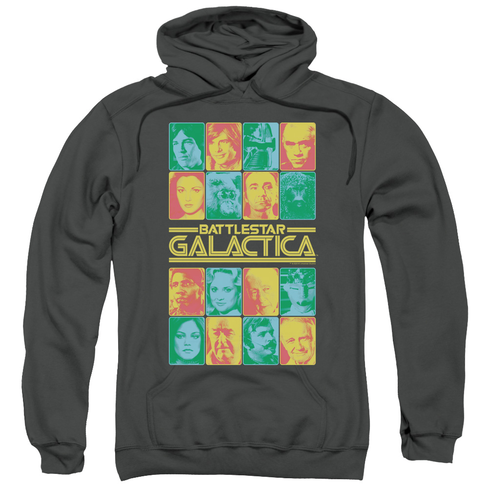 BSG209-AFTH-2 BSG & 35th Anniversary Cast Adult Pull-Over Hoodie, Charcoal - Medium