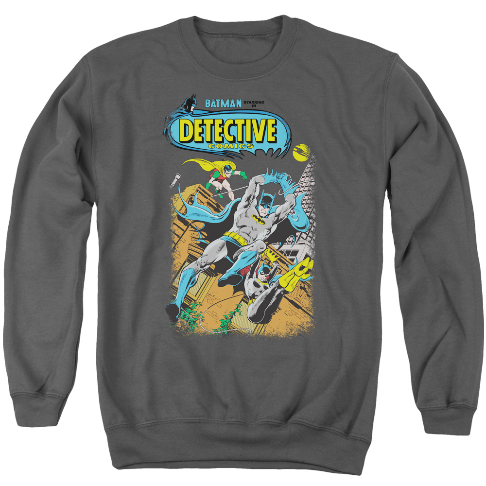 BM1804-AS-2 Batman & Detective No.487 Long Sleeve Adult Crewneck Sweatshirt, Charcoal - Medium