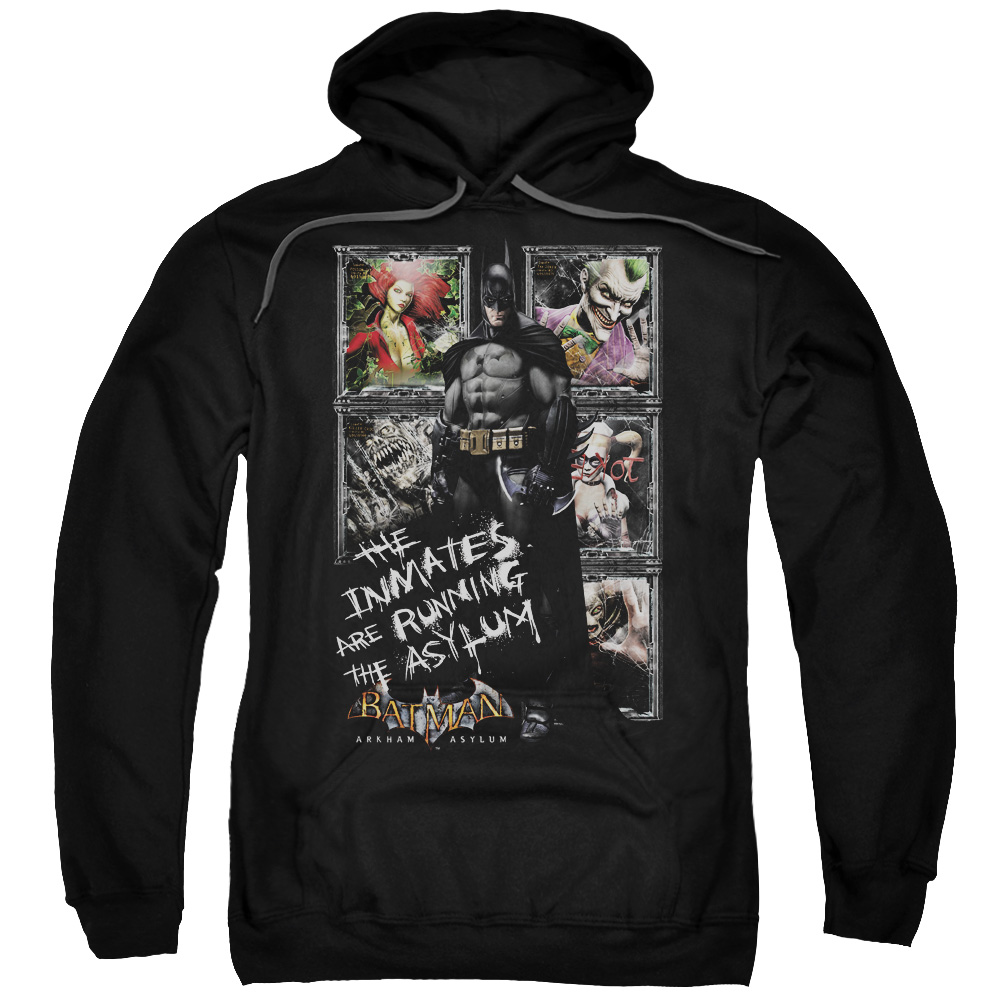 Batman AA & Running the Asylum Adult Pull-Over Hoodie, Black - 5X