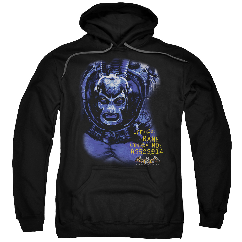 BM1824-AFTH-7 Batman AA & Arkham Bane Adult Pull-Over Hoodie, Black - 4X