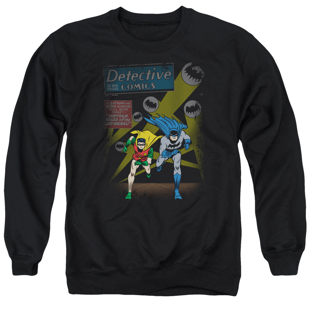 BM1845-AS-4 Batman & Dynamic Duo Long Sleeve Adult Crewneck Sweatshirt, Black - Extra Large