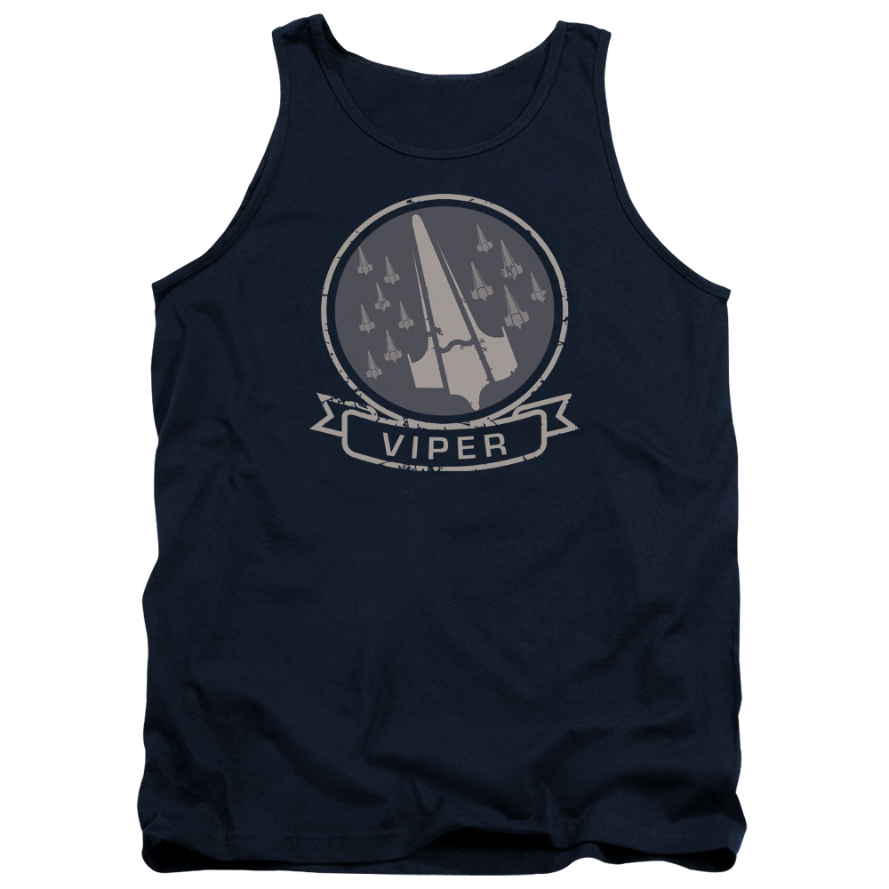 BSG303-TK-2 BSG & Viper Squad Adult Cotton Tank Top, Navy - Medium