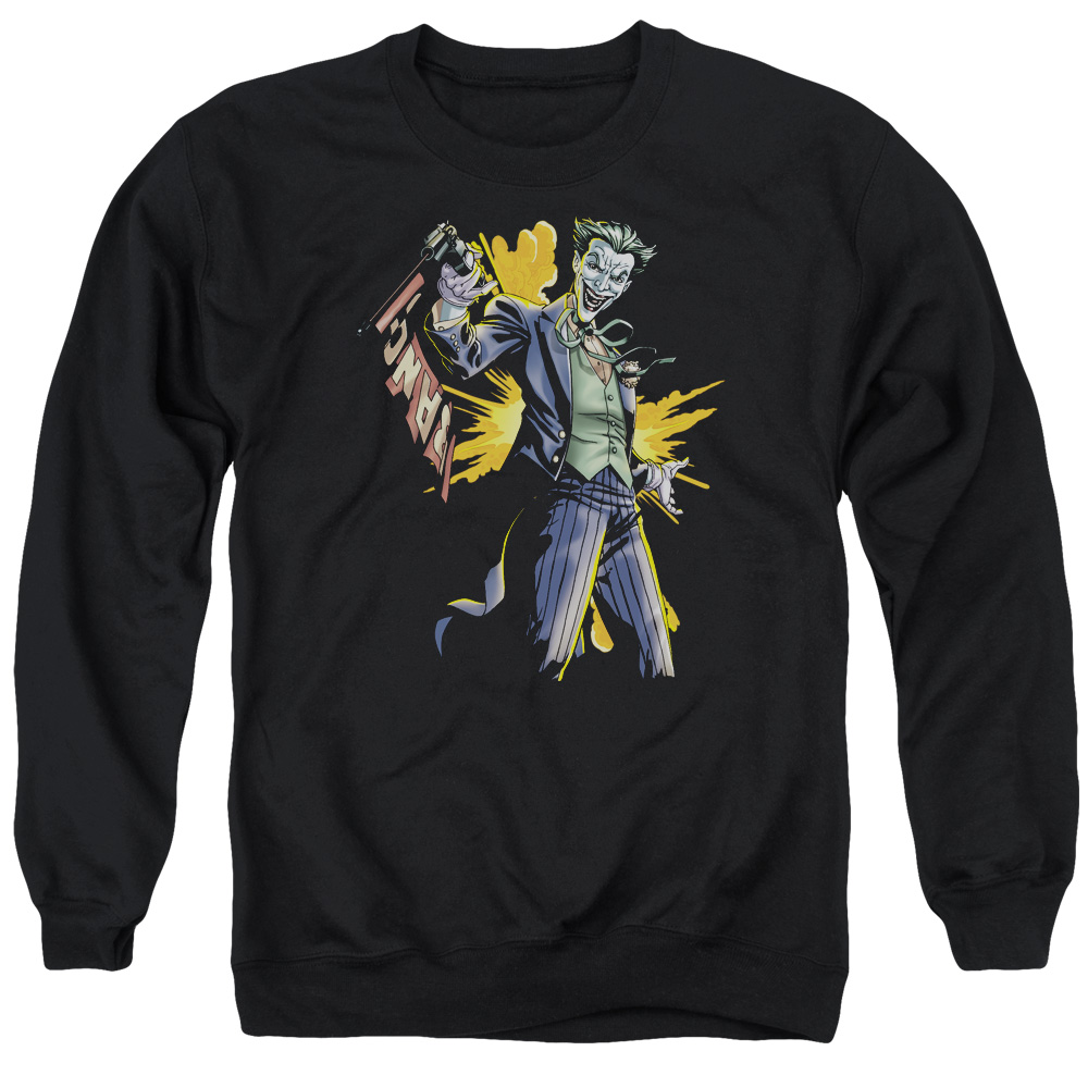 Batman & Joker Bang Long Sleeve Adult Crewneck Sweatshirt, Black - Small