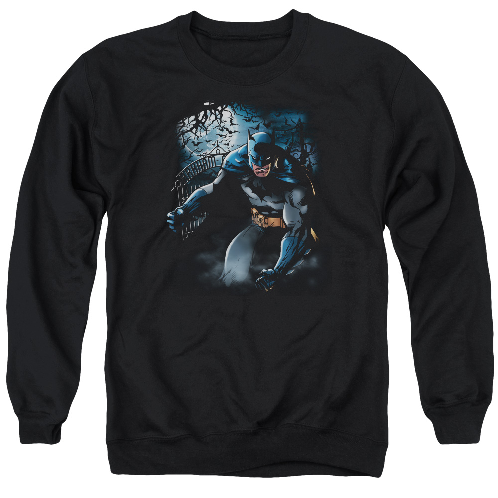 BM1886-AS-6 Batman & Light of the Moon Long Sleeve Adult Crewneck Sweatshirt, Black - 3X