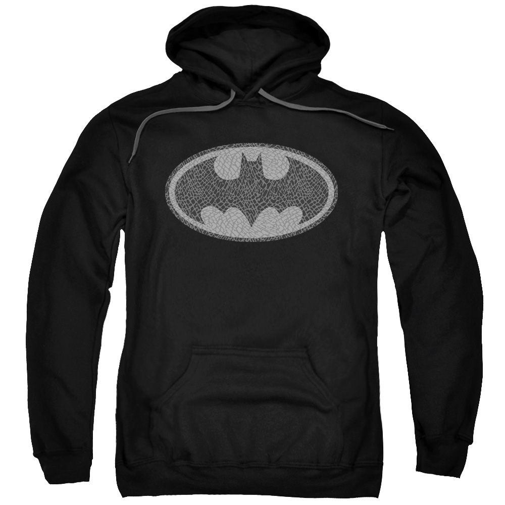 Batman & Elephant Signal Adult Pull-Over Hoodie, Black - 3X