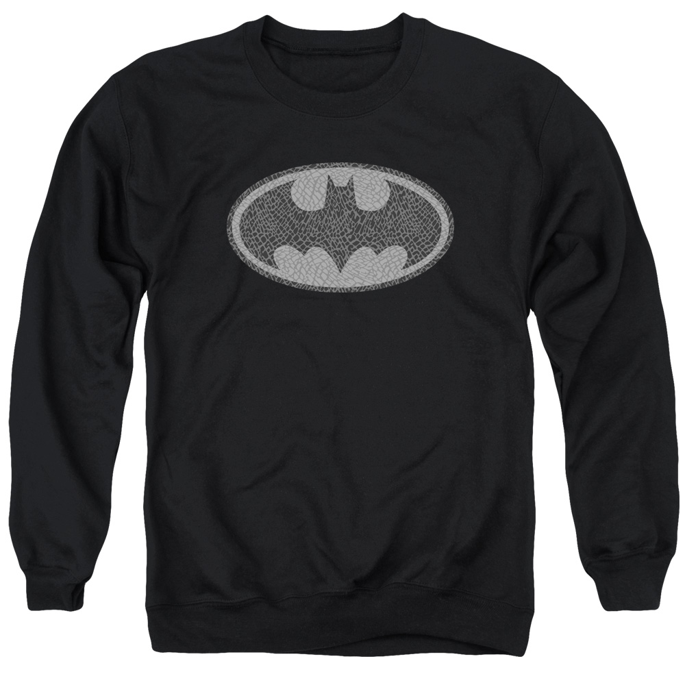 Batman & Elephant Signal Long Sleeve Adult Crewneck Sweatshirt, Black - Large