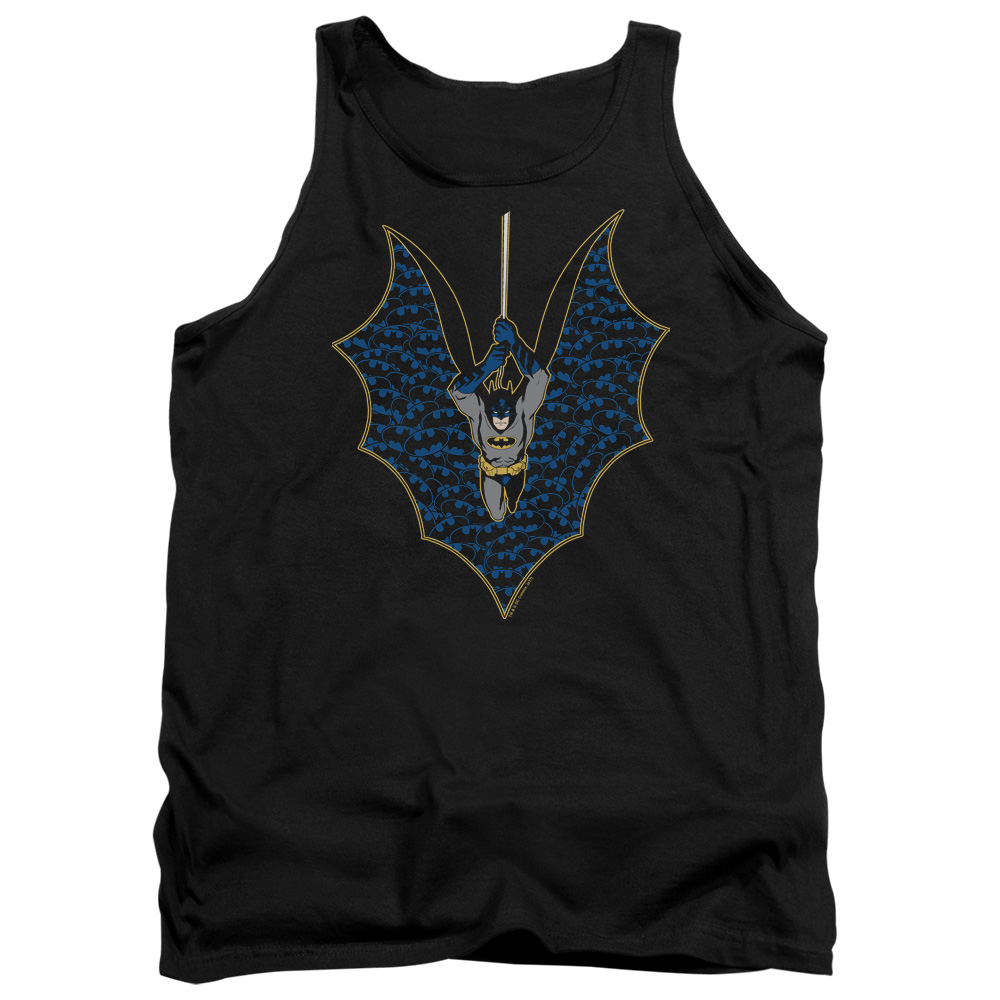 Batman & Bat Fill Adult Cotton Tank Top, Black - Medium