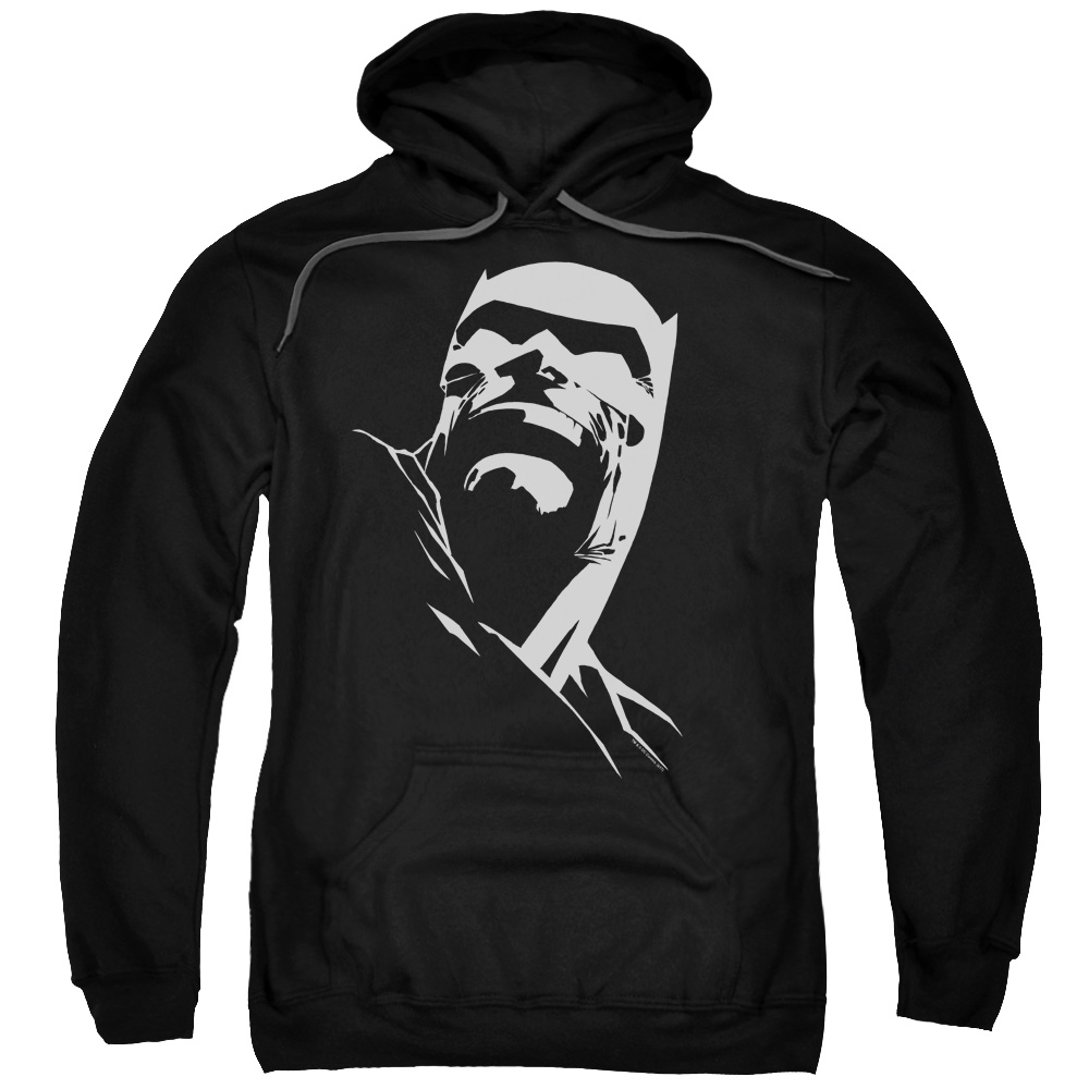Batman & DKR Head Adult Pull-Over Hoodie, Black - Extra Large