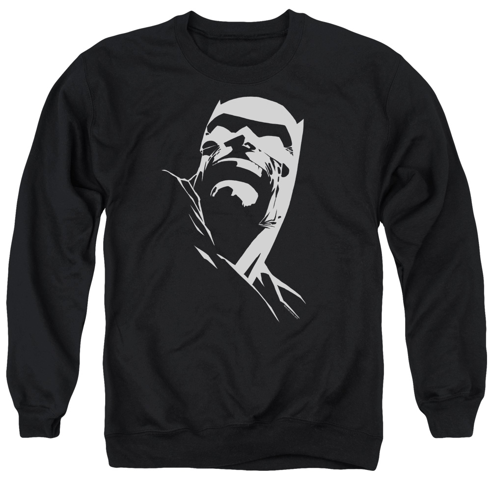 Batman & DKR Head Long Sleeve Adult Crewneck Sweatshirt, Black - 2X