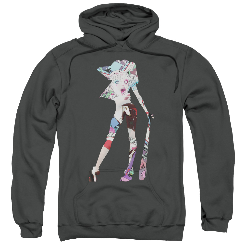 Batman & Scene Inside Adult Pull-Over Hoodie, Charcoal - Small