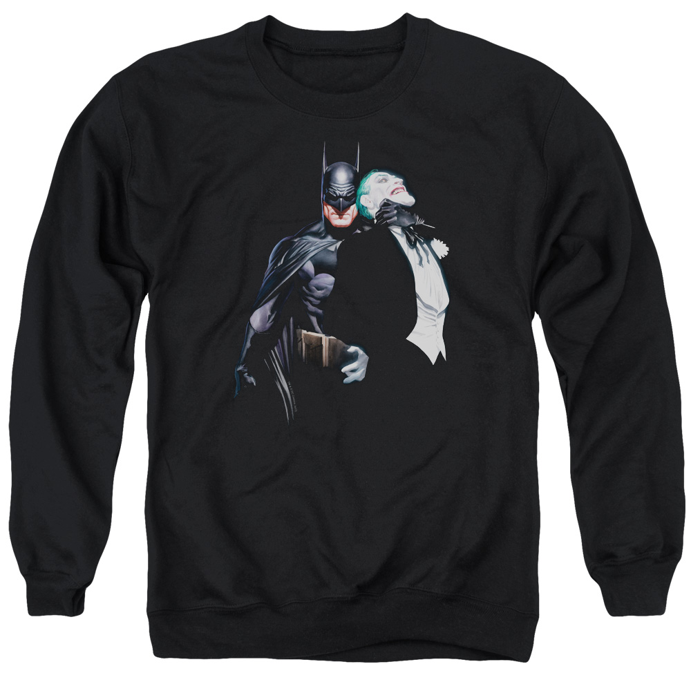 Batman & Joker Choke Long Sleeve Adult Crewneck Sweatshirt, Black - Small