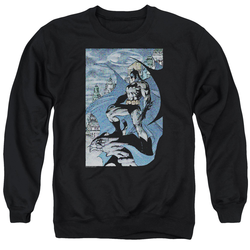 Batman & Seurbat Long Sleeve Adult Crewneck Sweatshirt, Black - Extra Large