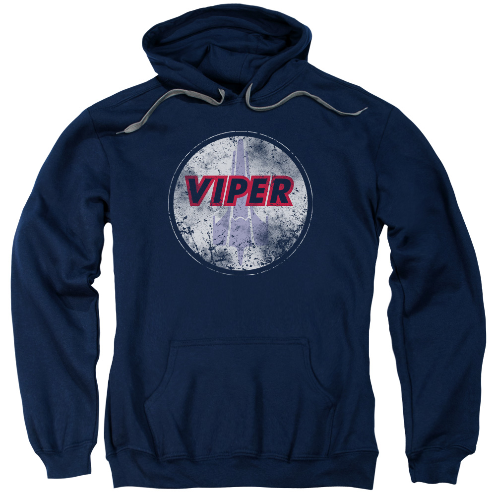 BSG272-AFTH-6 BSG & War Torn Viper Logo Adult Pull-Over Hoodie, Navy - 3X