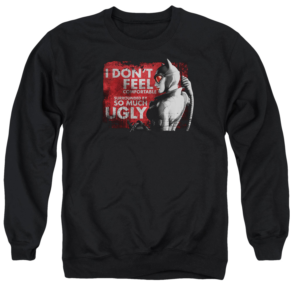 BM1990-AS-3 Arkham City & So Much Ugly Long Sleeve Adult Crewneck Sweatshirt, Black - Large
