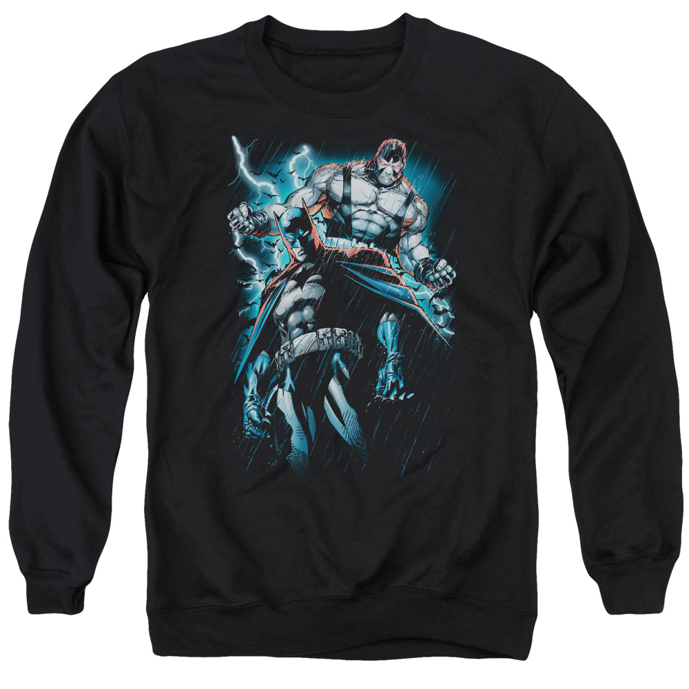 Batman & Evil Rising Long Sleeve Adult Crewneck Sweatshirt, Black - Large