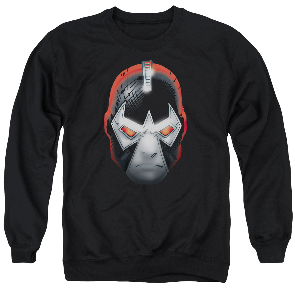 Batman & Bane Head Long Sleeve Adult Crewneck Sweatshirt, Black - 2X