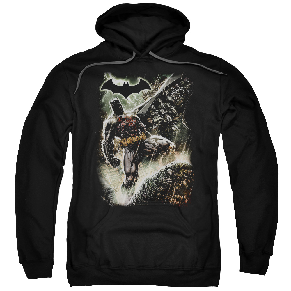Batman & Family Adult Pull-Over Hoodie, Black - 2X