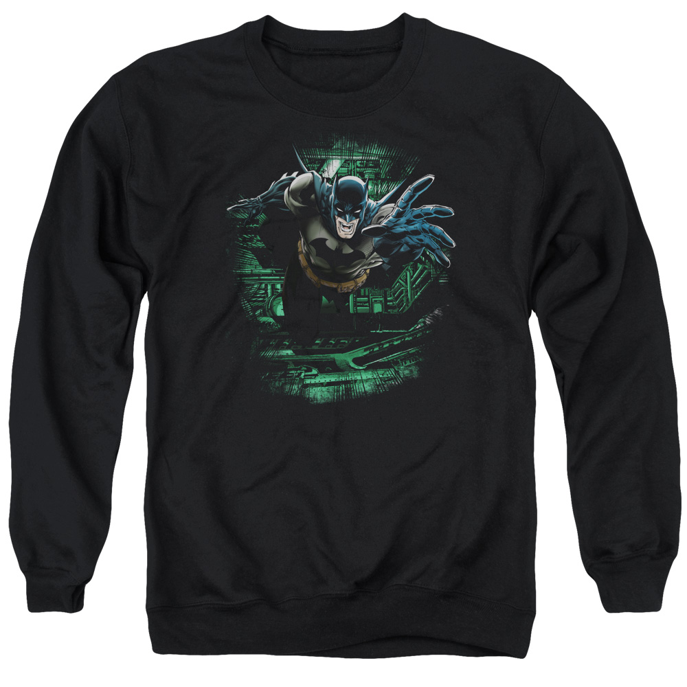 BM1931-AS-1 Batman & Surprise Long Sleeve Adult Crewneck Sweatshirt, Black - Small