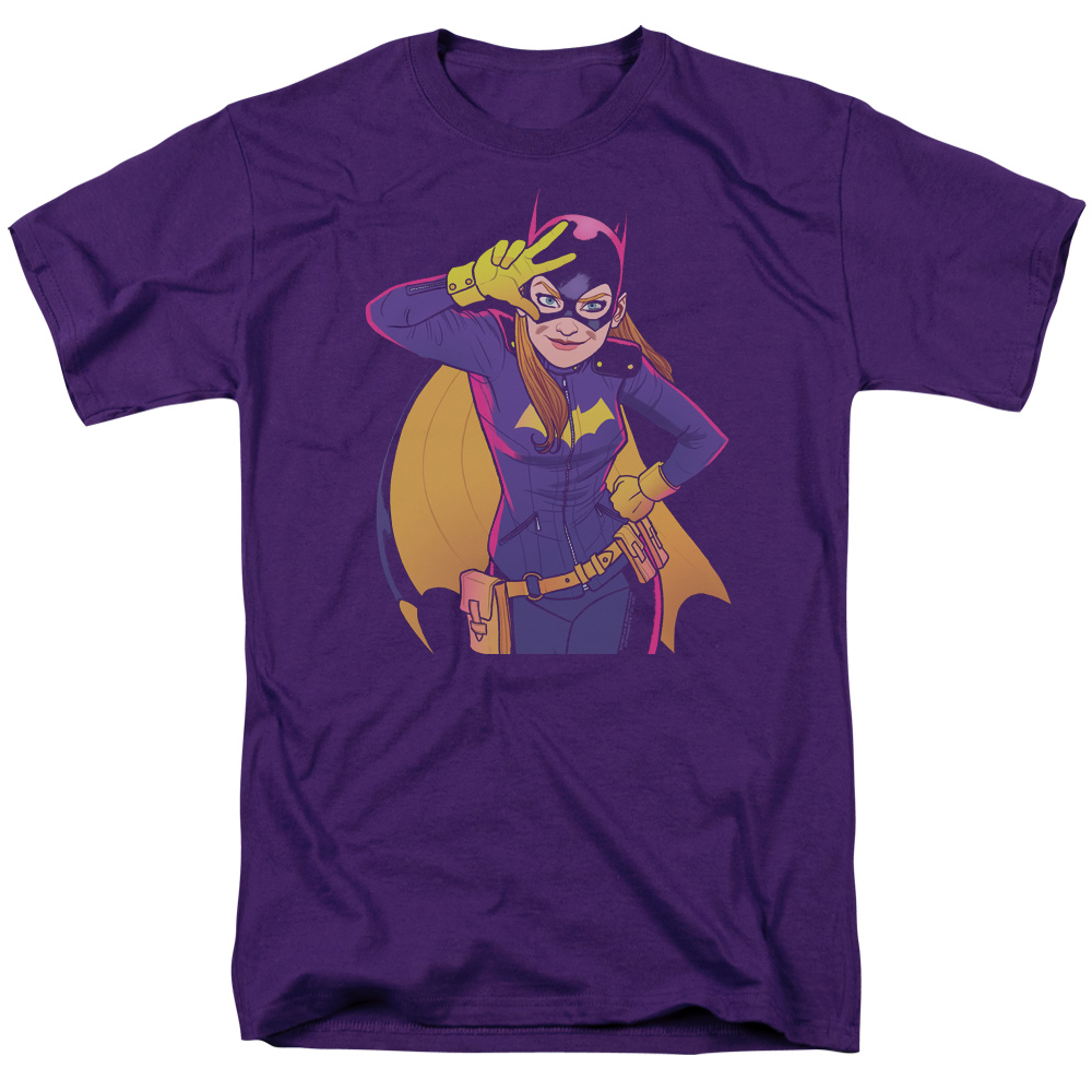 Batman & Batgirl Moves Short Sleeve Cotton Adult Regular Fit 18-1 T-Shirt, Purple - Medium