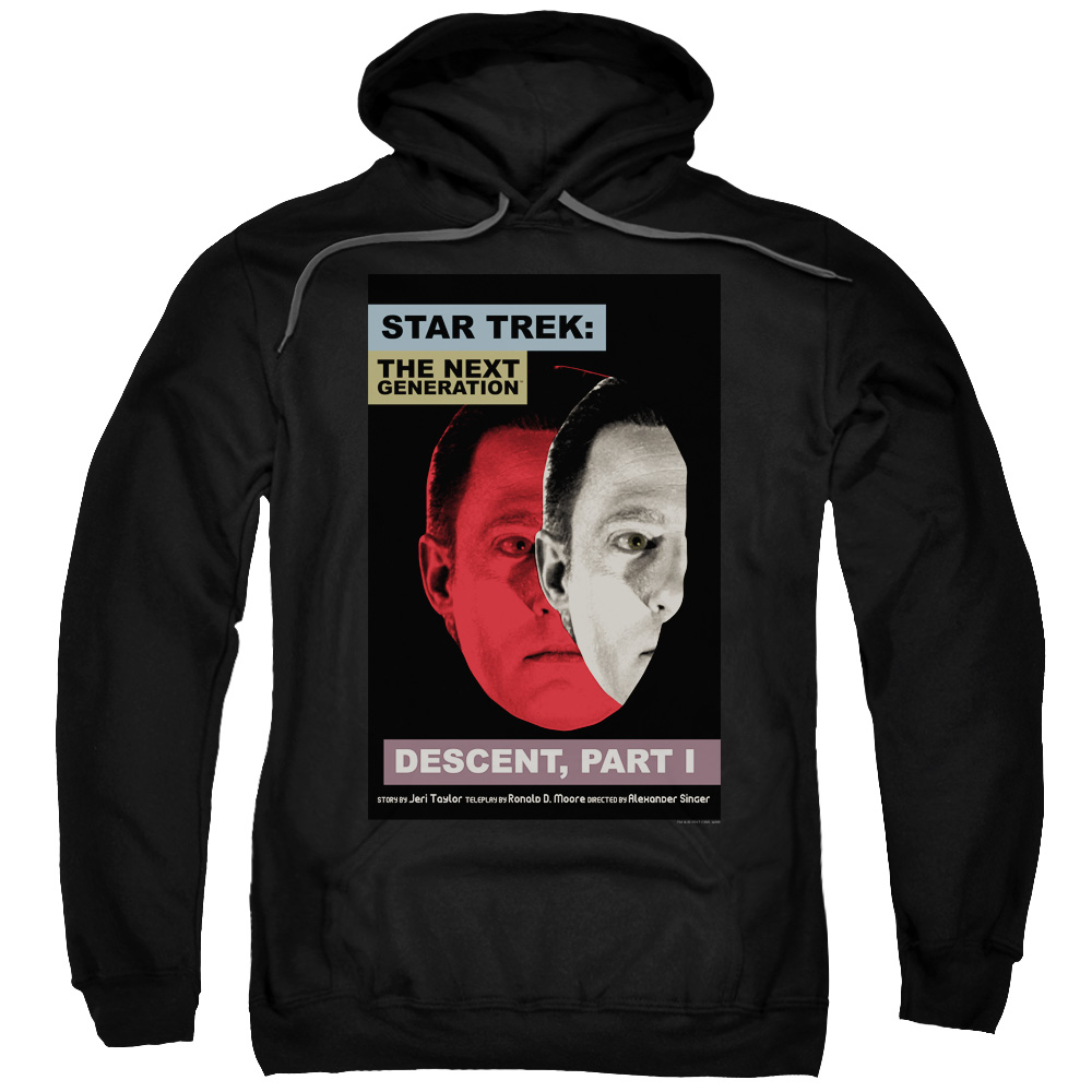 CBS2167B-AFTH-7 Star Trek & TNG Season 6 Episode 26 Adult Pull-Over Hoodie, Black - 4X -  Trevco