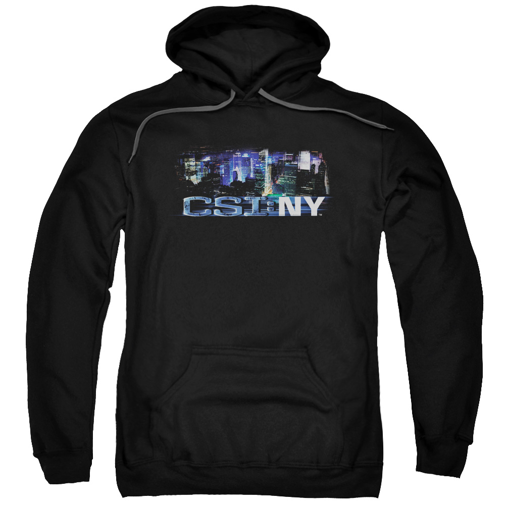 CBS1048-AFTH-8 CSI NY & Never Rests Adult Pull-Over Hoodie, Black - 5X